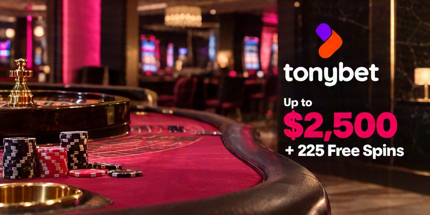 SMS Tonybet Up to $2,500 + 225 Free Spins